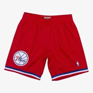 Mitchell & Ness 76ers Swingman Shorts Red Size Medium